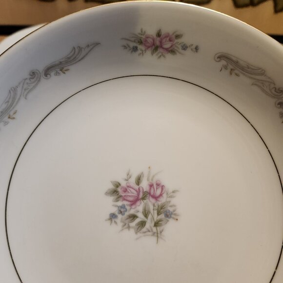 6- Crest Wood Bridal Rose China Japan 7.25" Bowls 1390 - Picture 3 of 9
